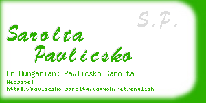 sarolta pavlicsko business card